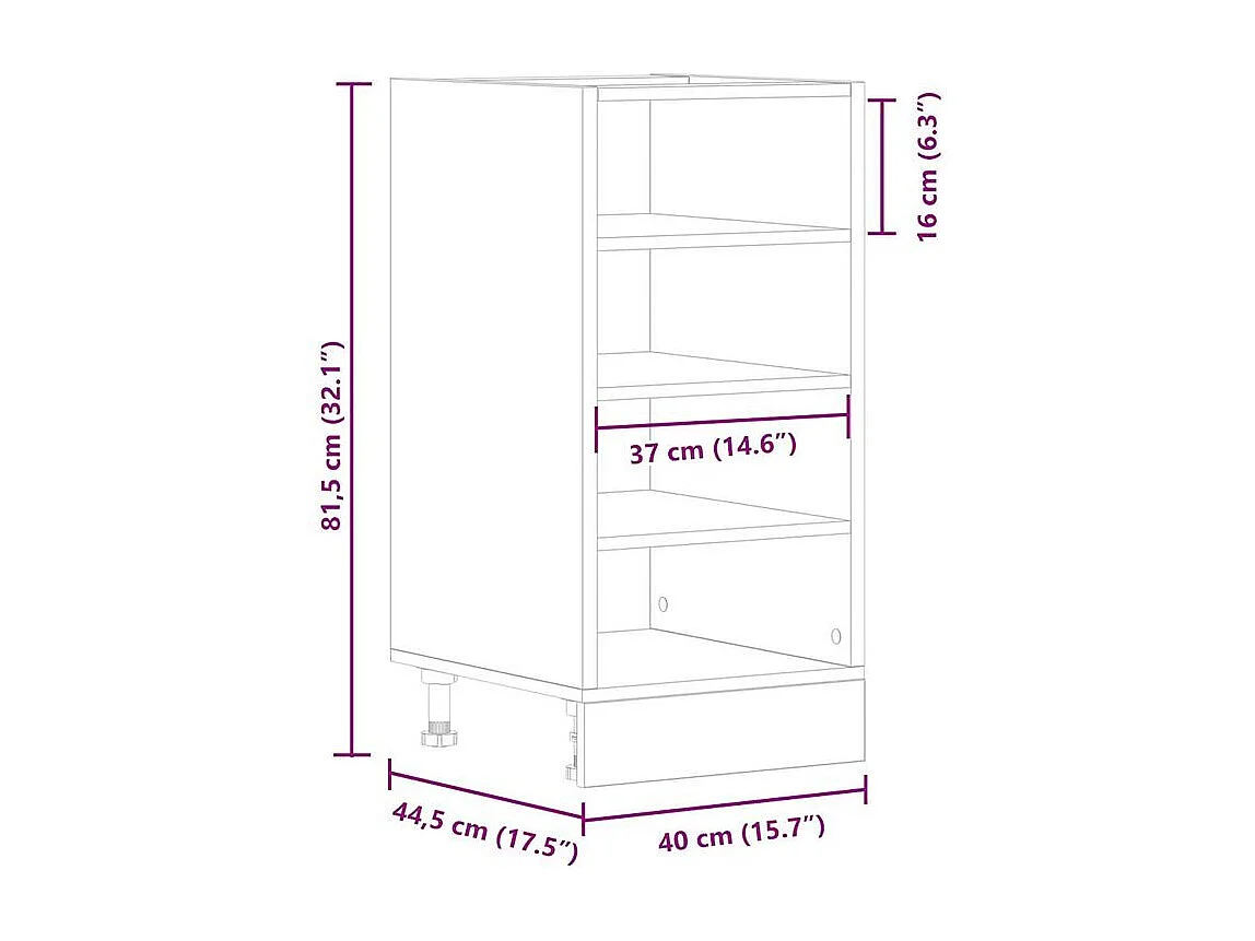 Armoire base chêne sonoma 40x44,5x81,5 bois d’ingénierie