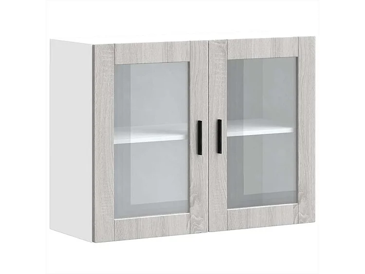 Armoire murale de cuisine avec porte en verre Porto sonoma gris