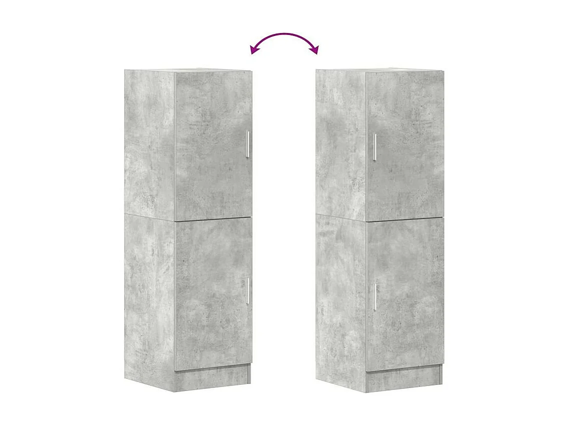 Armoire de cuisine gris béton 38x41,5x131,5 bois ingénierie