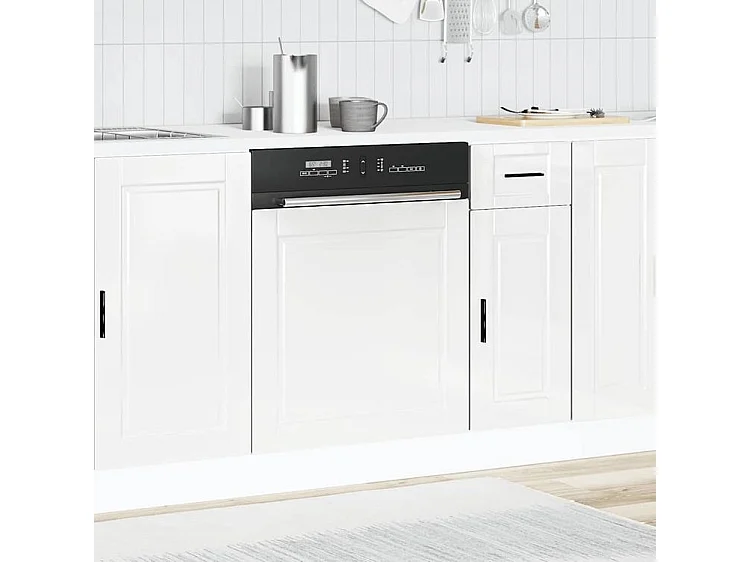 Panneau de lave-vaisselle Porto blanc brillant 60x1,5x67