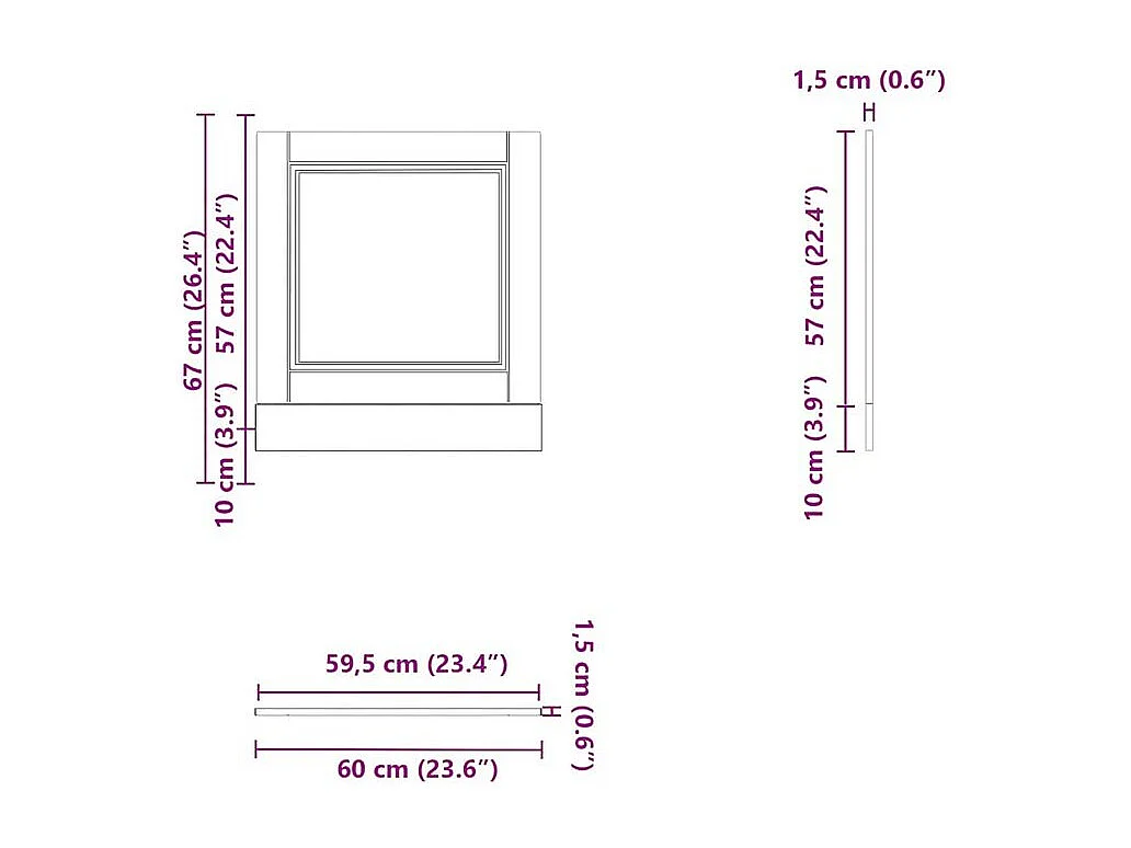Panneau de lave-vaisselle Porto blanc brillant 60x1,5x67