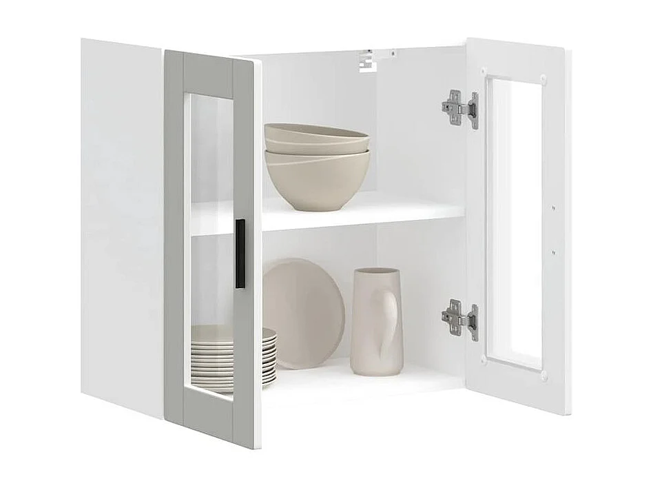 Armoire murale de cuisine avec porte en verre Porto blanc