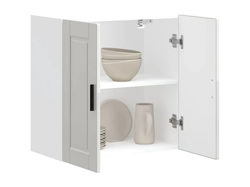 Armoire murale de cuisine Porto blanc brillant bois ingénierie