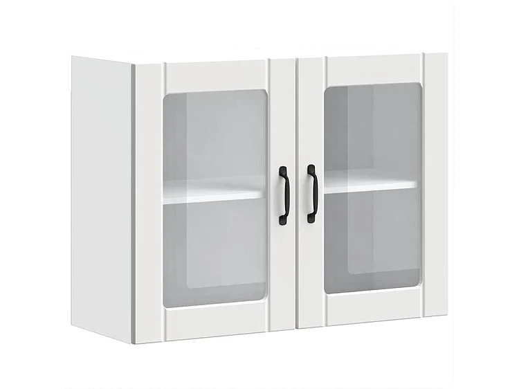 Armoire murale de cuisine avec porte en verre Lucca blanc
