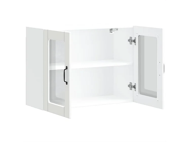 Armoire murale de cuisine avec porte en verre Lucca blanc
