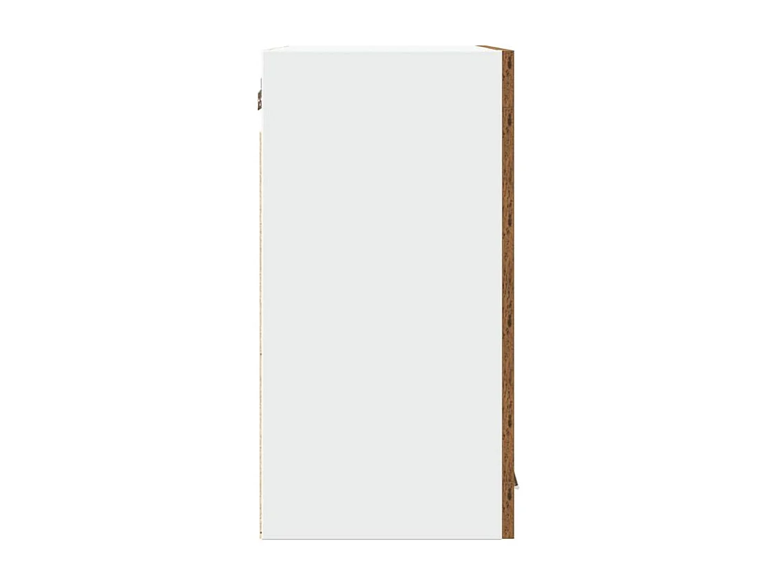 Armoire murale de cuisine avec porte en verre vieux bois
