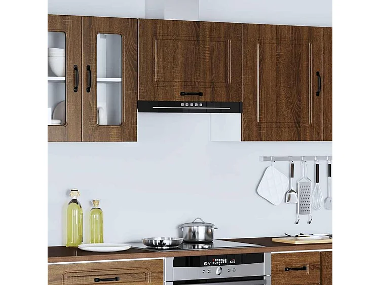 Armoire murale de cuisine Kalmar chêne marron bois d'ingénierie