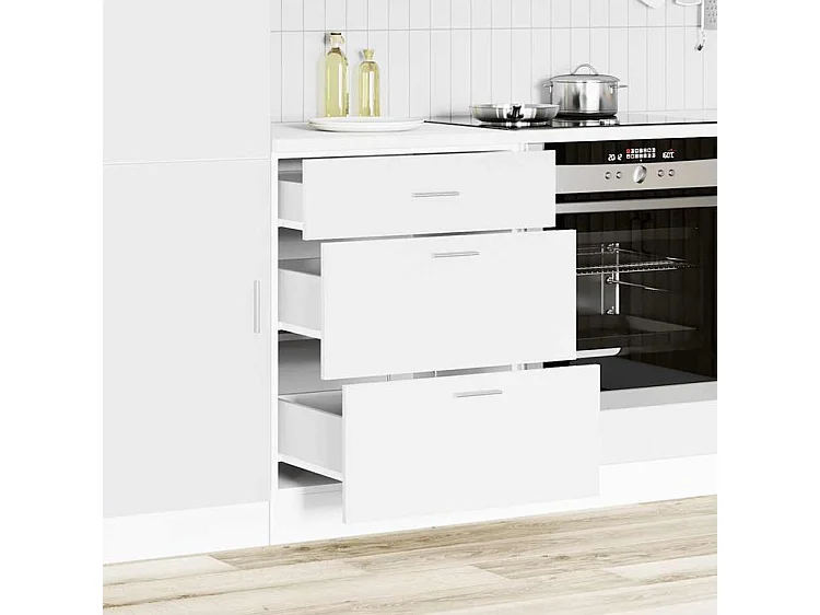 Armoire de cuisine blanc bois d'ingénierie