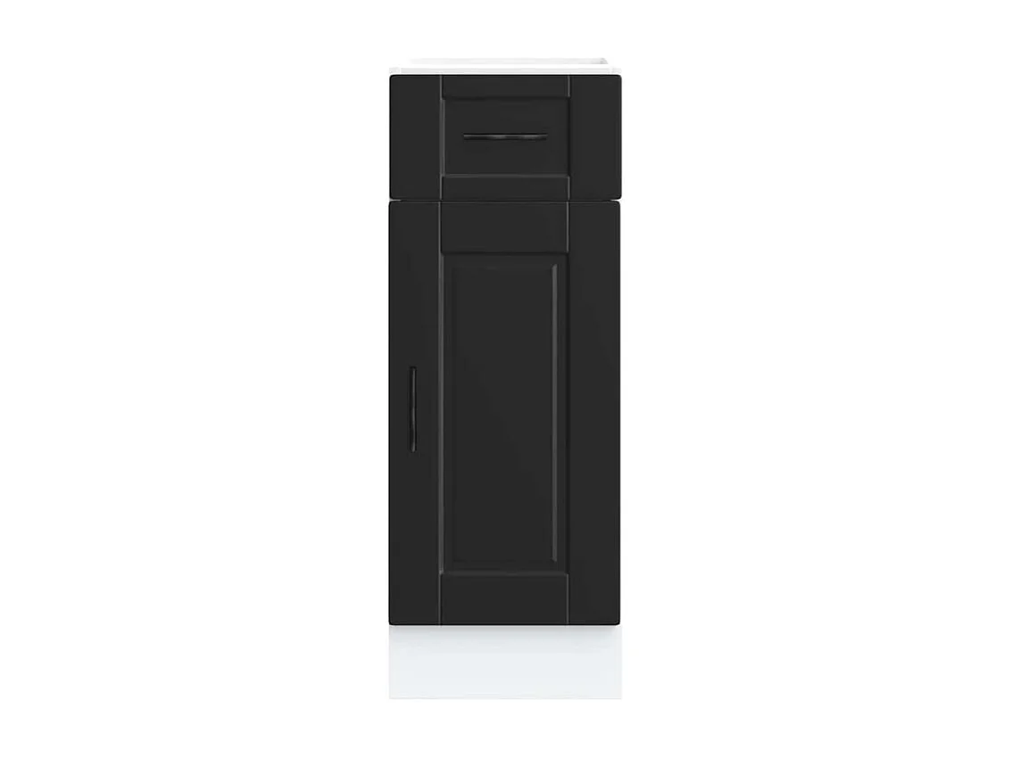 Armoire de cuisine Porto noir bois d'ingénierie