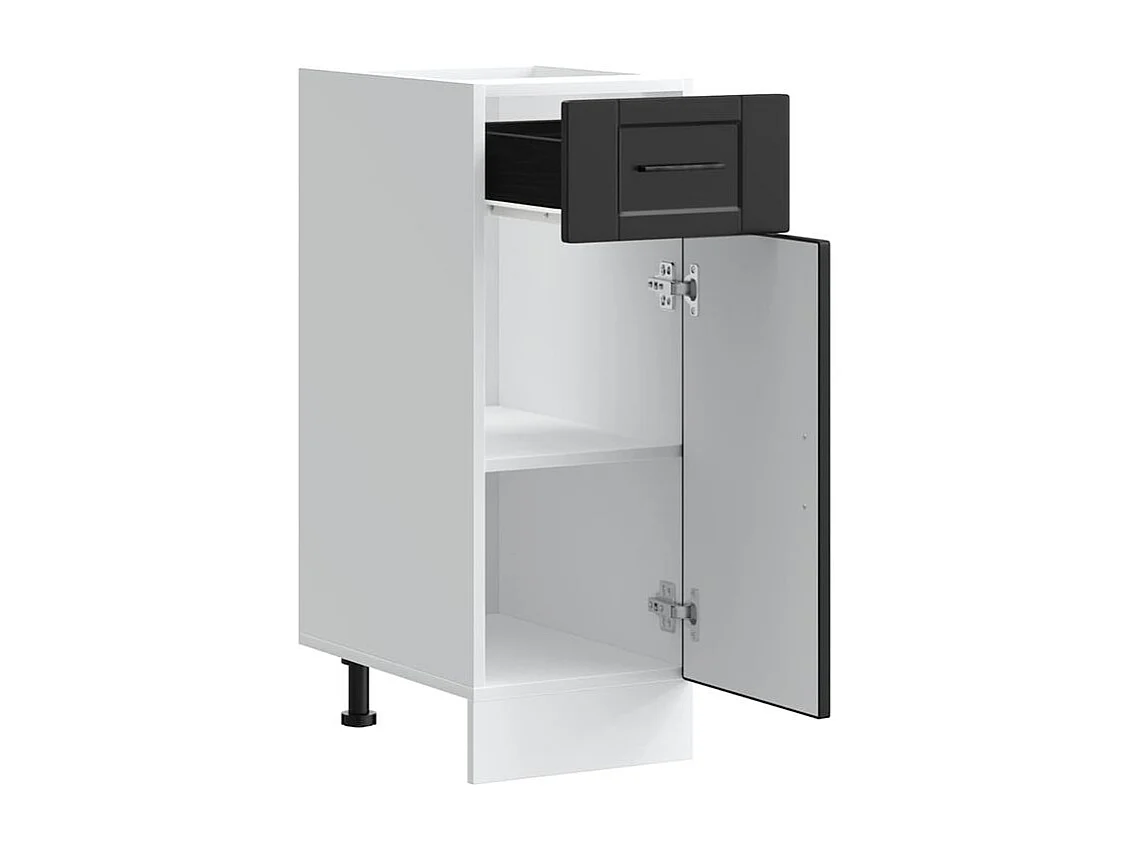 Armoire de cuisine Porto noir bois d'ingénierie