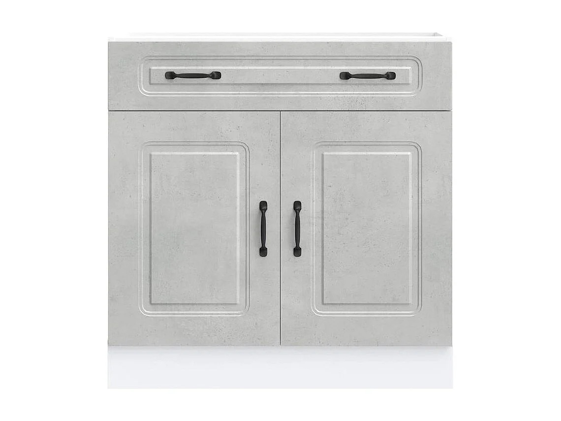 Armoire de cuisine Kalmar gris béton bois d'ingénierie