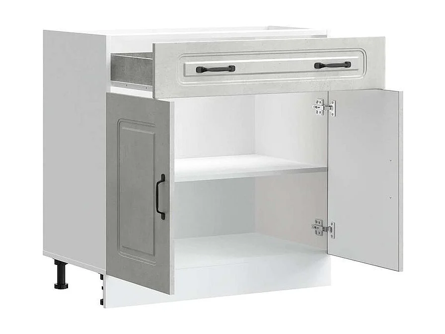 Armoire de cuisine Kalmar gris béton bois d'ingénierie