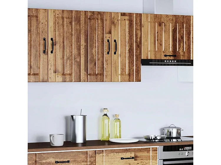 Armoire murale de cuisine Lucca vieux bois bois ingénierie