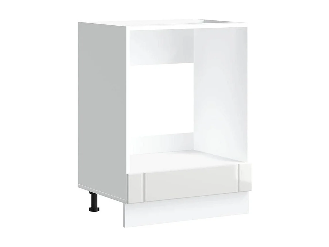 Armoire de four Lucca blanc brillant bois ingénierie