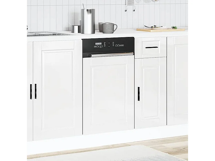 Panneau de lave-vaisselle Porto blanc brillant 45x1,5x67