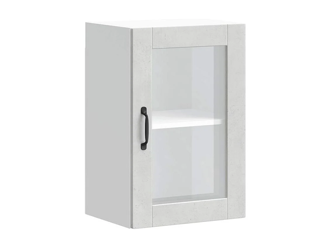 Armoire murale de cuisine avec porte en verre Porto gris béton