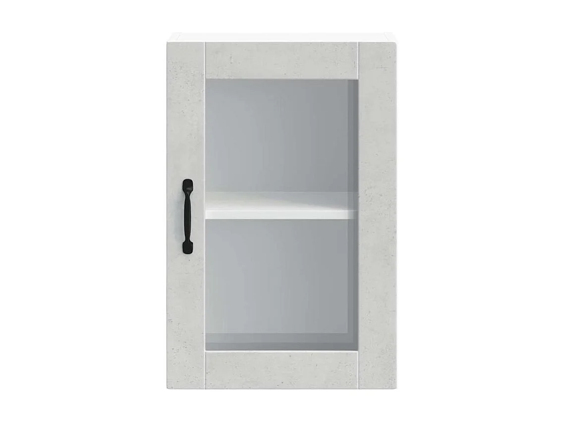 Armoire murale de cuisine avec porte en verre Porto gris béton