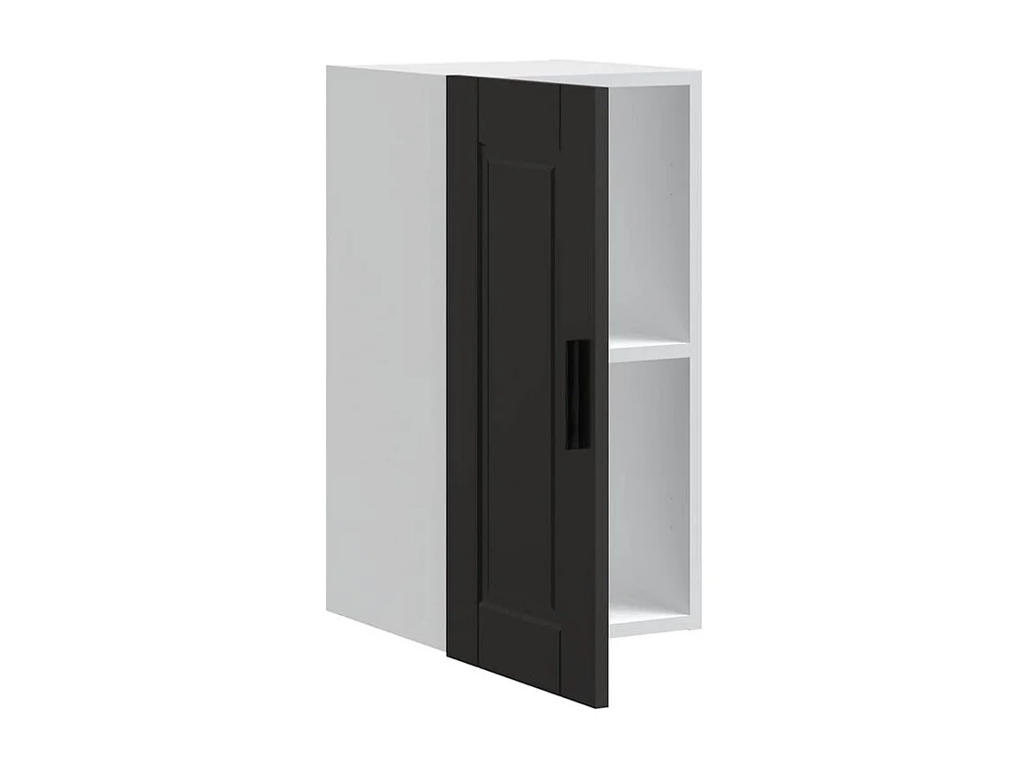 Armoire murale de cuisine Porto noir bois d'ingénierie