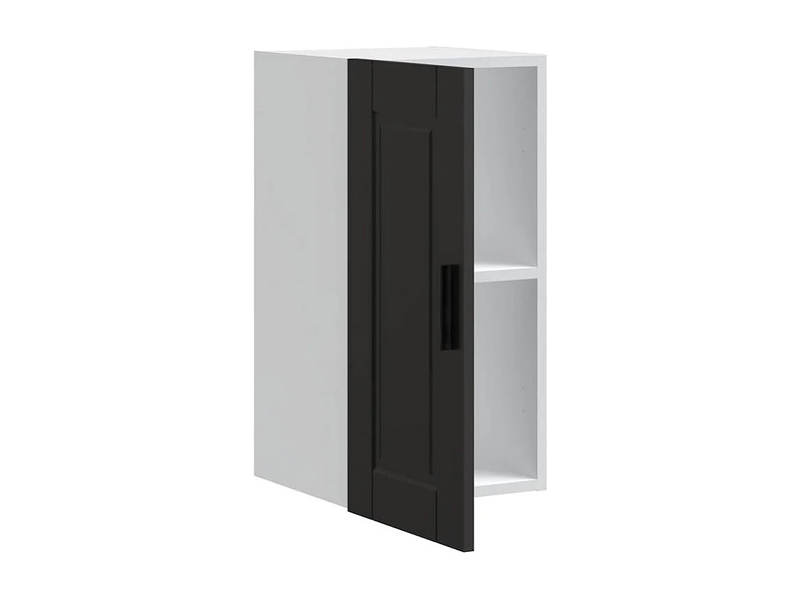 Armoire murale de cuisine Porto noir bois d'ingénierie