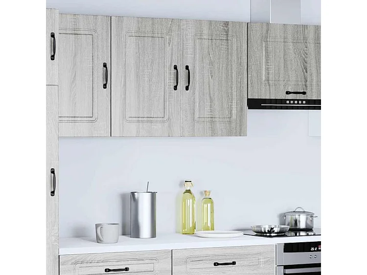 Armoire murale de cuisine Kalmar sonoma gris bois d'ingénierie