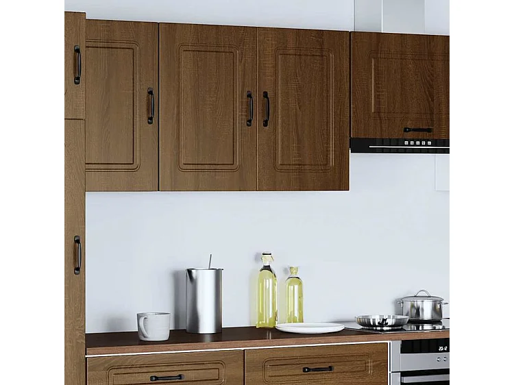 Armoire murale de cuisine Kalmar chêne marron bois d'ingénierie
