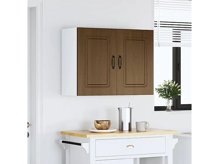 Armoire murale de cuisine Kalmar chêne marron bois d'ingénierie