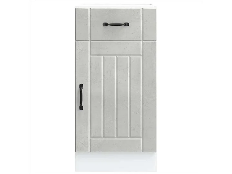 Armoire de cuisine Lucca gris béton bois ingénierie
