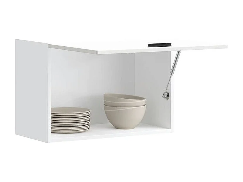 Armoire murale de cuisine Porto blanc brillant bois ingénierie
