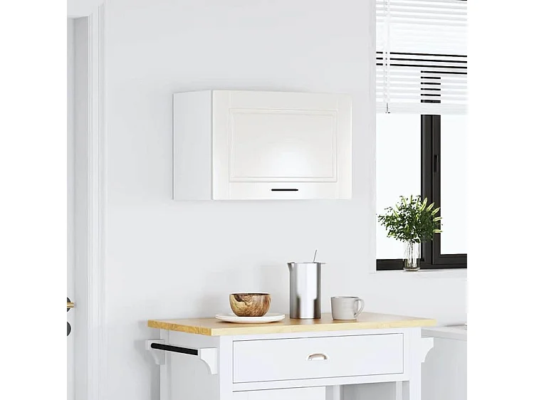 Armoire murale de cuisine Porto blanc brillant bois ingénierie
