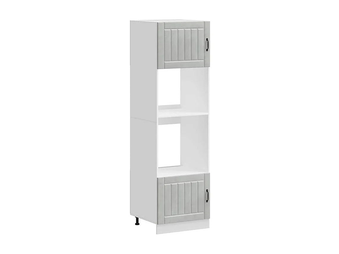 Armoire de four 2 pc Kalmar gris béton bois d'ingénierie