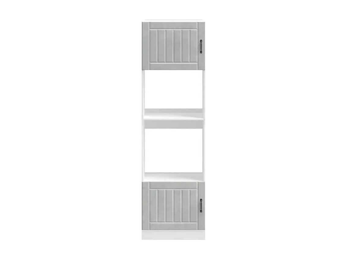 Armoire de four 2 pc Kalmar gris béton bois d'ingénierie