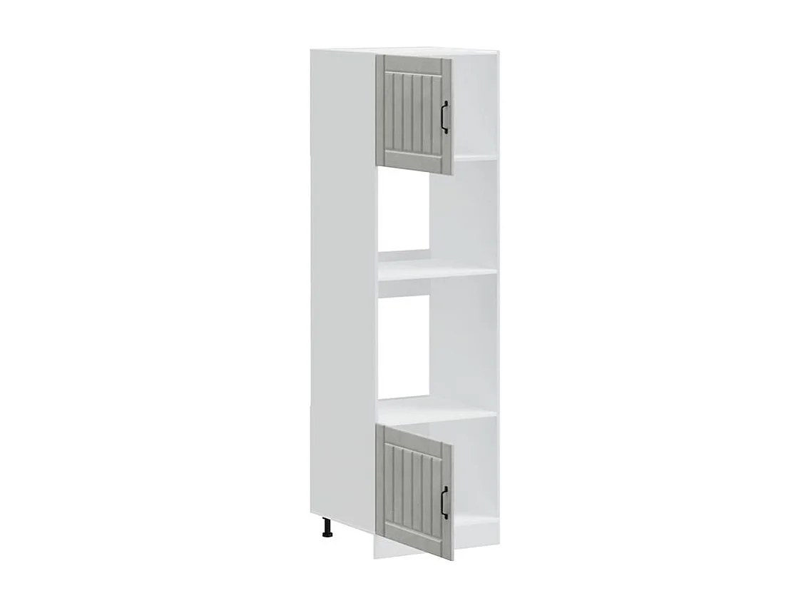 Armoire de four 2 pc Kalmar gris béton bois d'ingénierie
