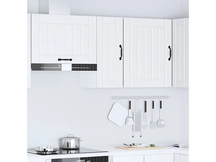 Armoire murale de cuisine Lucca blanc bois d'ingénierie