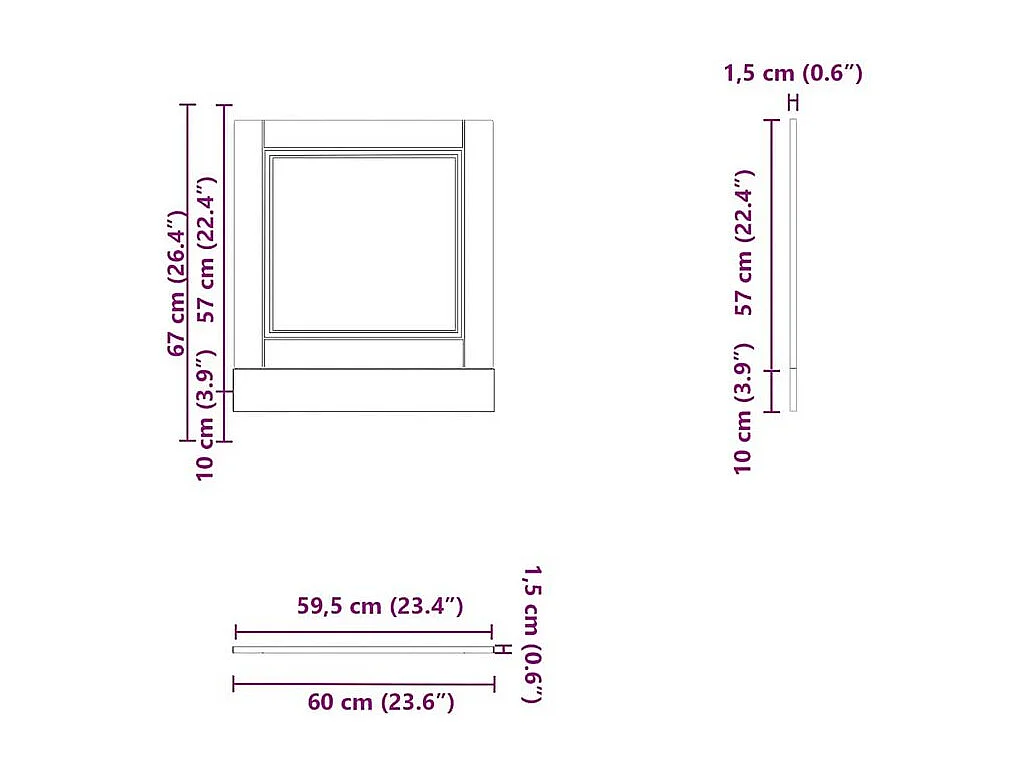 Panneau de lave-vaisselle Porto chêne sonoma 60x1,5x67
