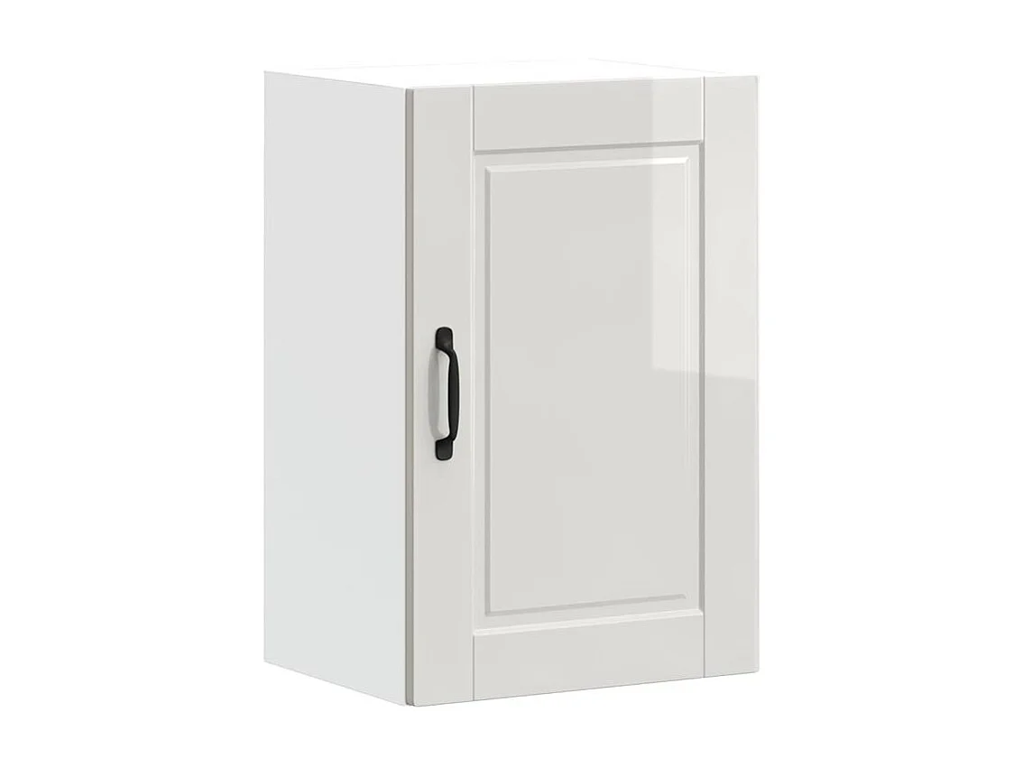 Armoire murale de cuisine Porto blanc brillant bois ingénierie