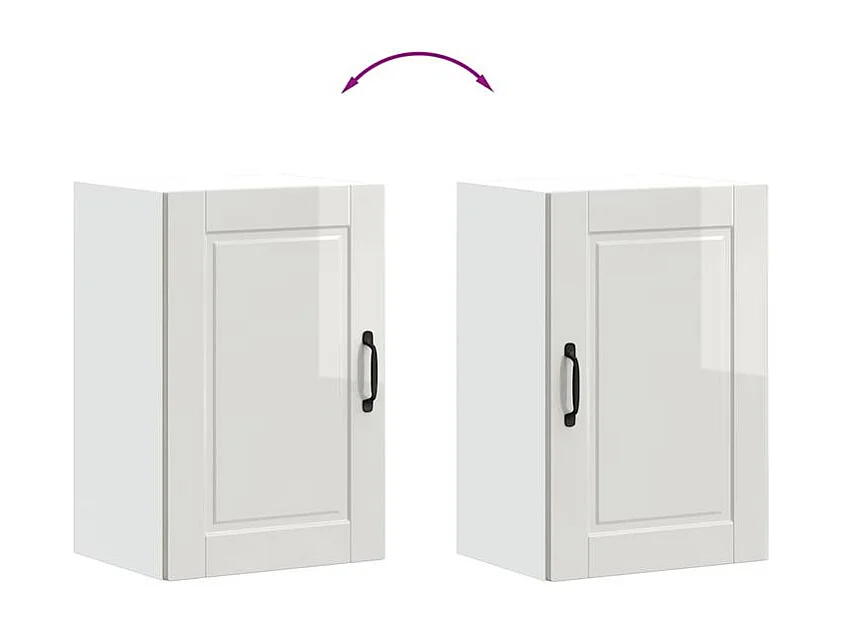 Armoire murale de cuisine Porto blanc brillant bois ingénierie