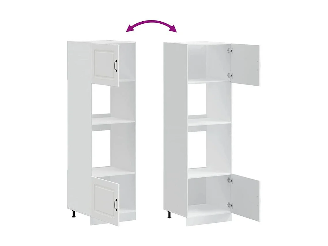 Armoire de four 2 pc Lucca blanc bois d'ingénierie