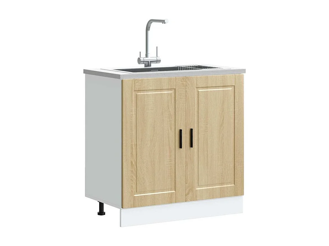 Meuble bas pour évier Porto chêne sonoma bois ingénierie