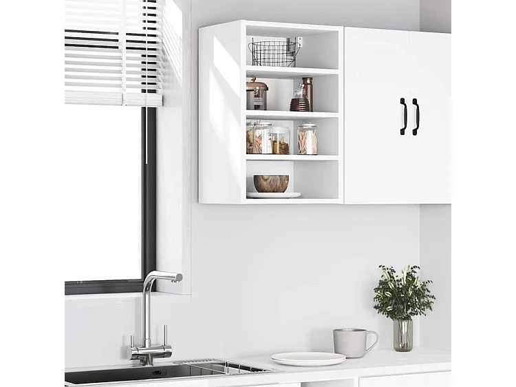 Armoire suspendue blanc 40x29,5x60 bois d'ingénierie