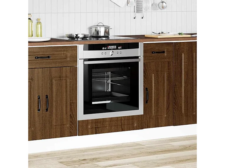 Armoire à four Kalmar chêne marron bois d'ingénierie