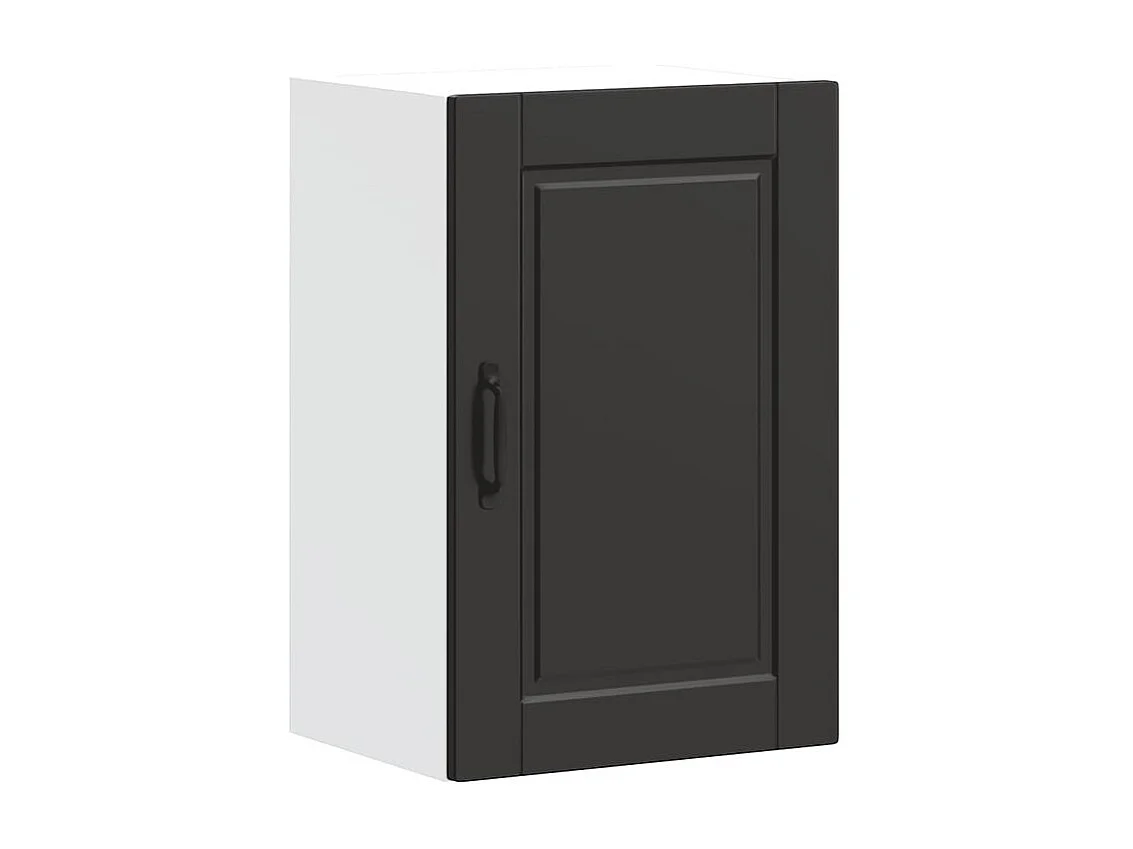 Armoire murale de cuisine Porto noir bois d'ingénierie
