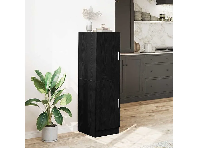 Armoire de cuisine noir 38x41,5x131,5 bois d'ingénierie