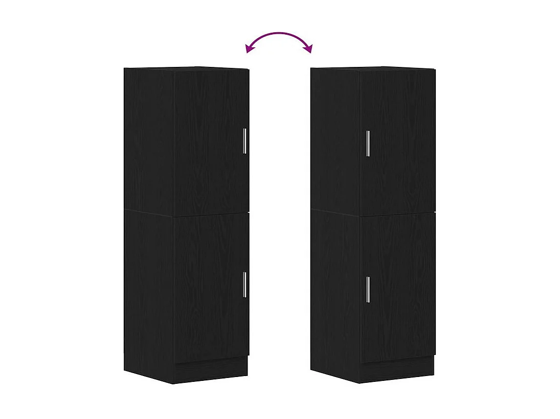 Armoire de cuisine noir 38x41,5x131,5 bois d'ingénierie