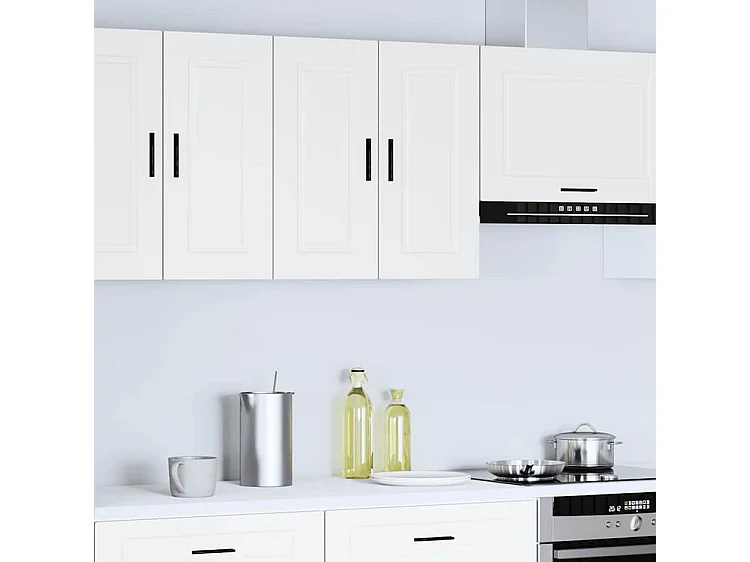 Armoire murale de cuisine Porto blanc bois d'ingénierie