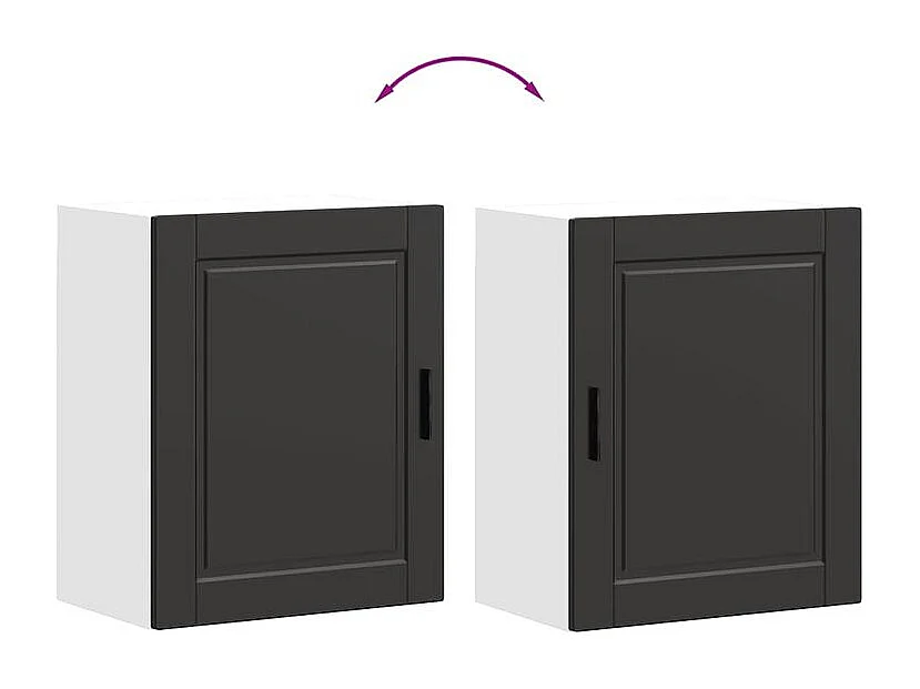 Armoire murale de cuisine Porto noir bois d'ingénierie