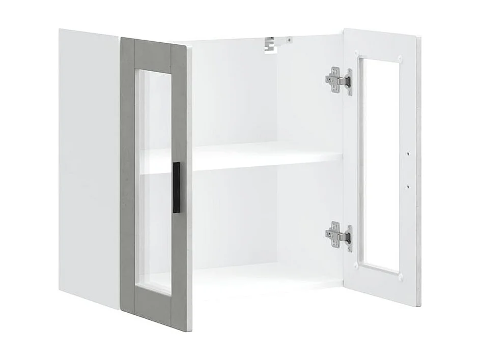 Armoire murale de cuisine avec porte en verre Porto gris béton