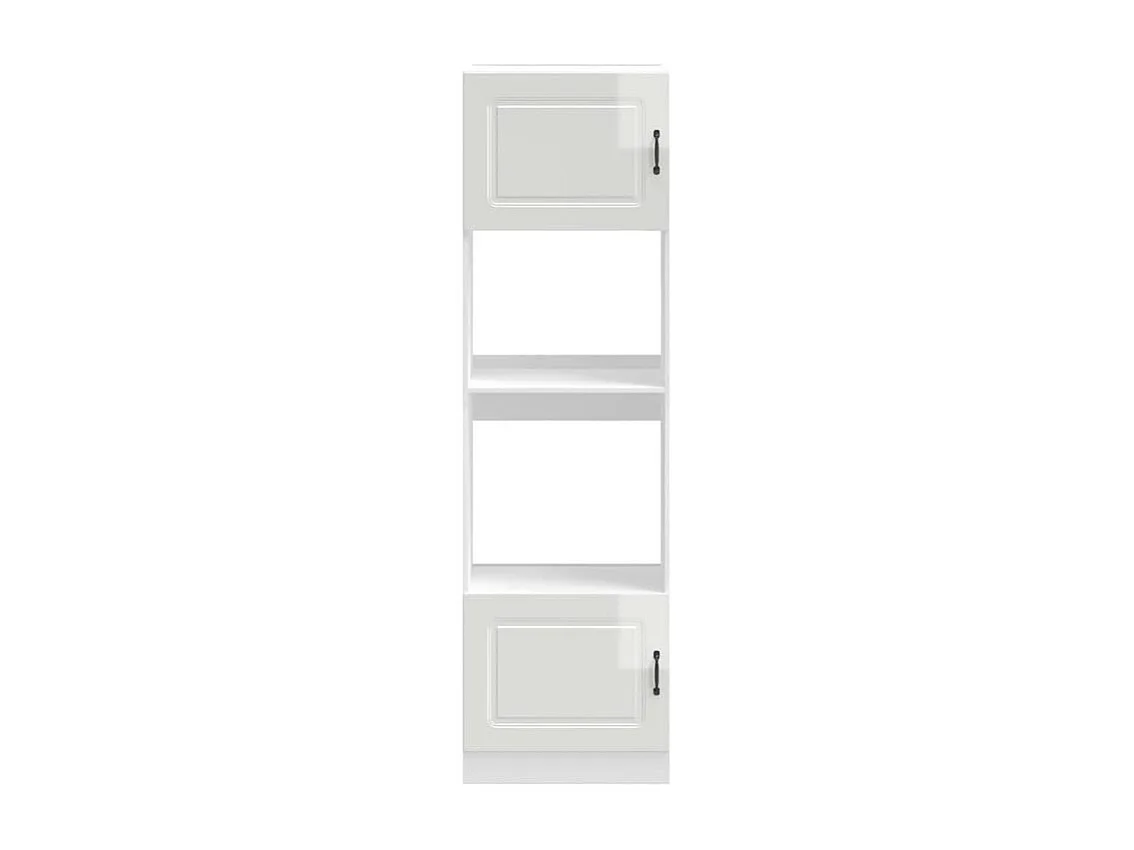 Armoire de four 2 pc Lucca blanc brillant bois d'ingénierie