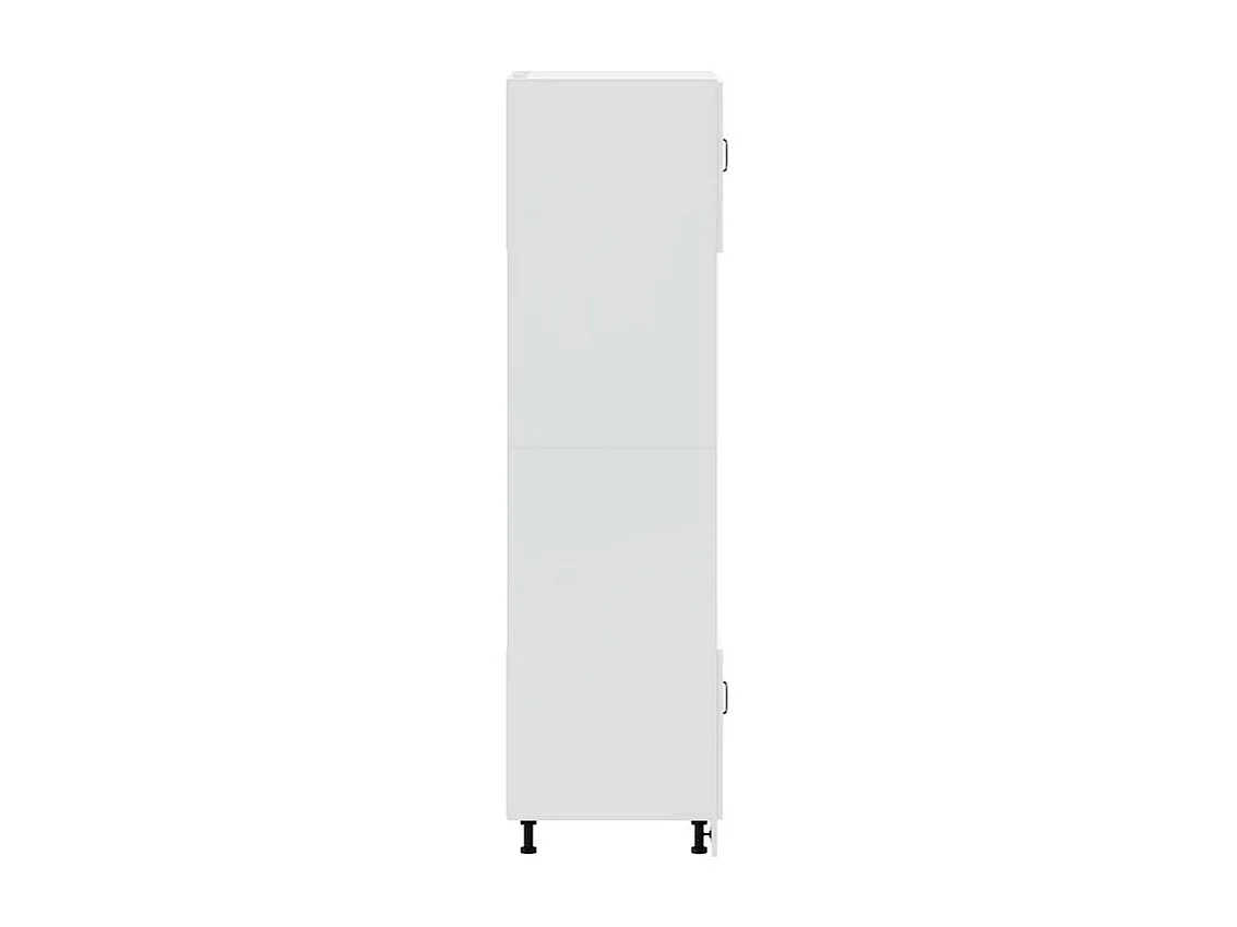 Armoire de four 2 pc Lucca blanc brillant bois d'ingénierie