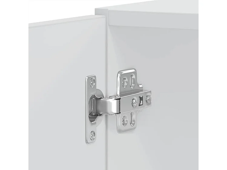 Armoire de four 2 pc Lucca blanc brillant bois d'ingénierie