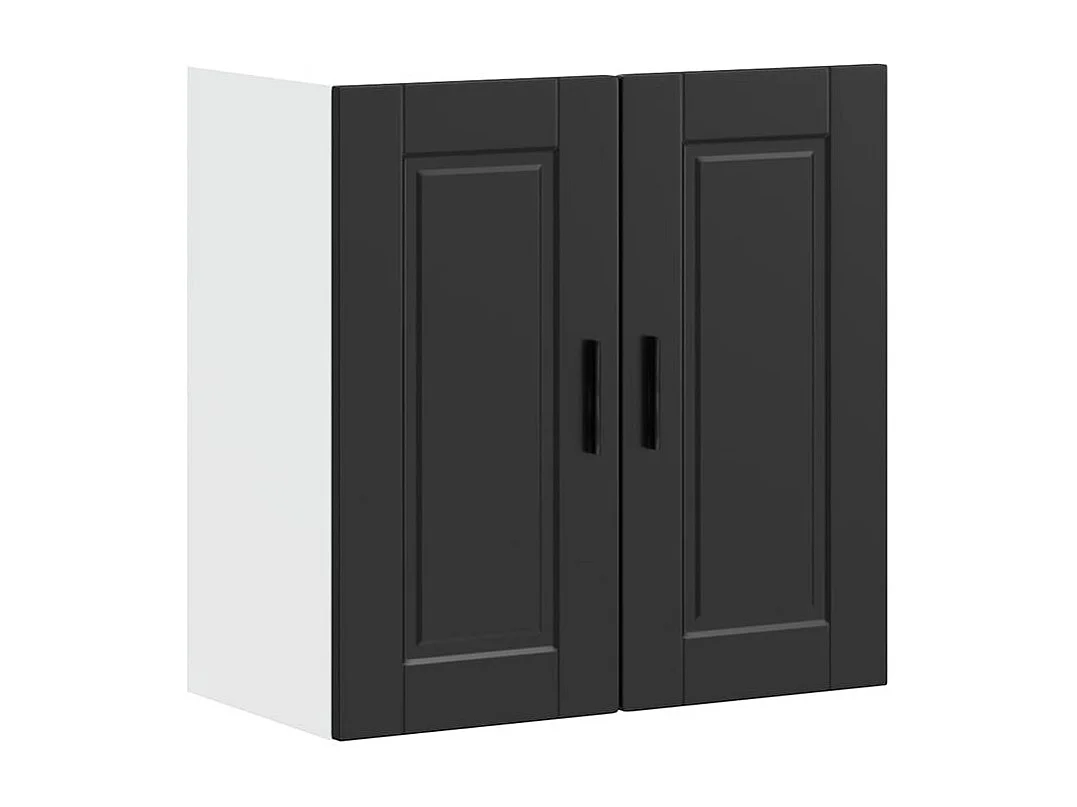 Armoire murale de cuisine Porto noir bois d'ingénierie